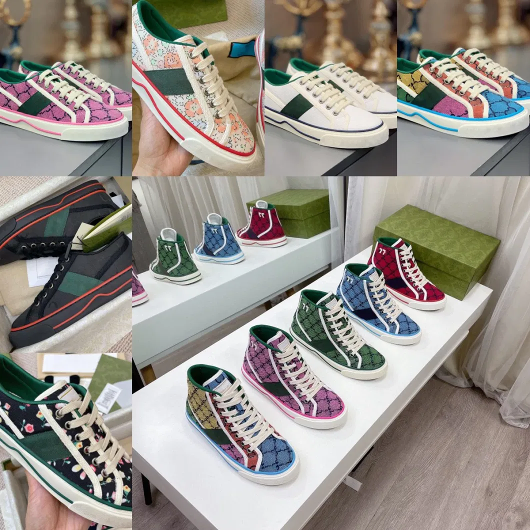2023 Luxury Designer Casual Shoes Embossed Trainer Sneaker Triple White Pink Sky Blue Black Green Yellow Denim Mens Sneakers Women Trainers Size 38-46