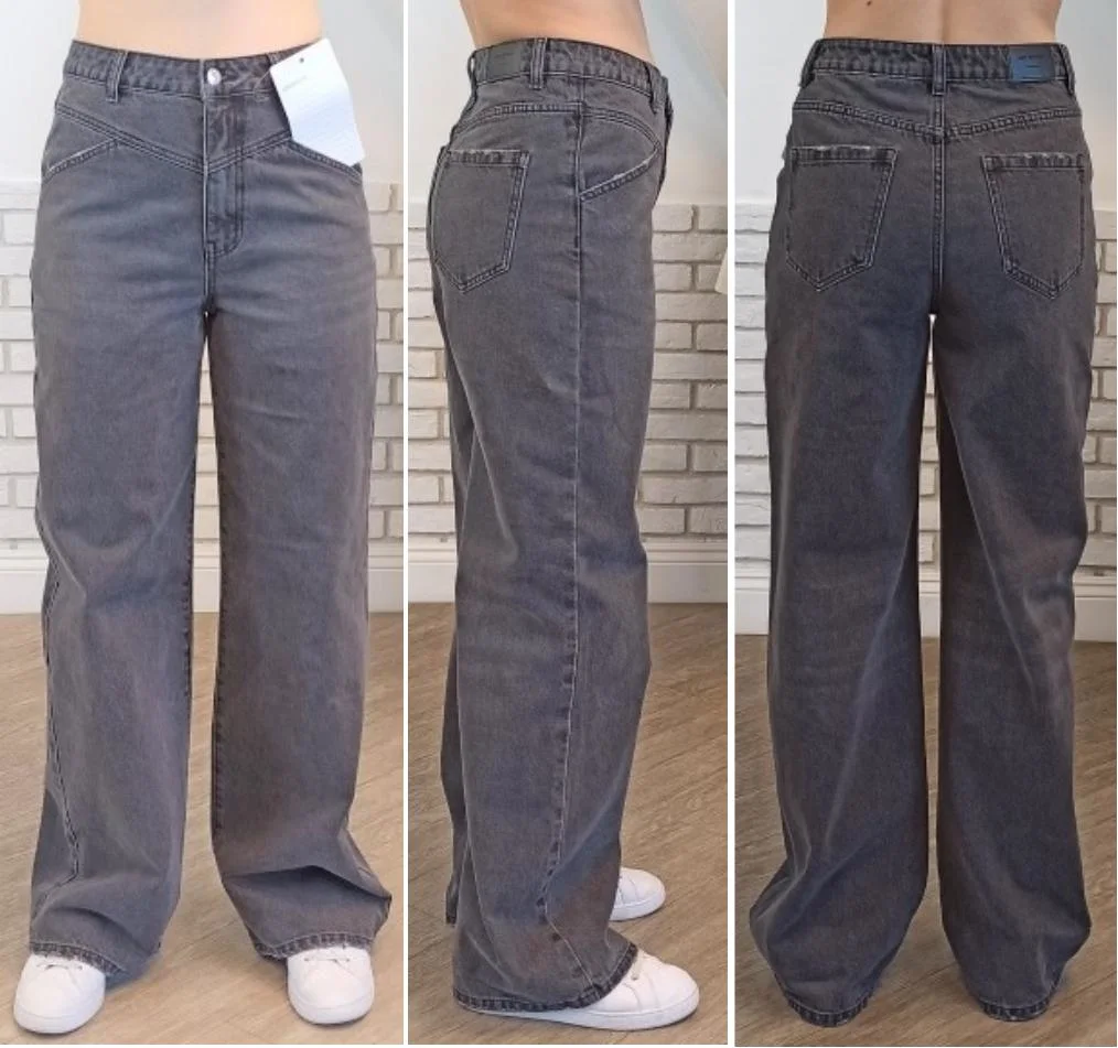 Women Pants Non-Stretch Lady Jeans with Scratch
