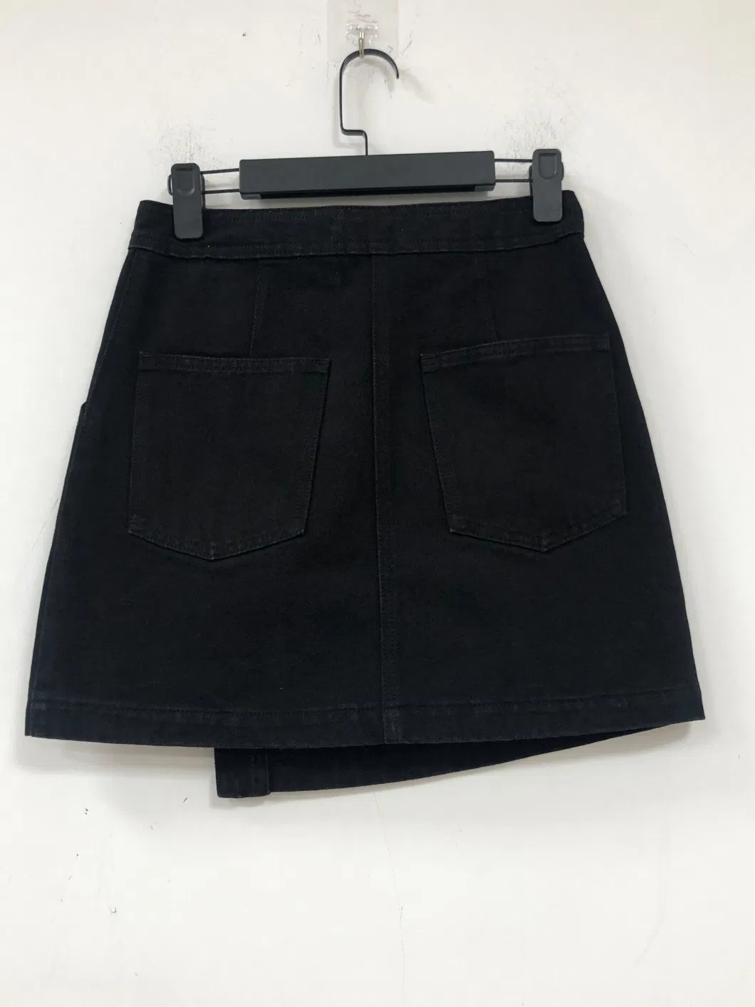 Non-Stretch Quality Women Black Denim Miniskirts
