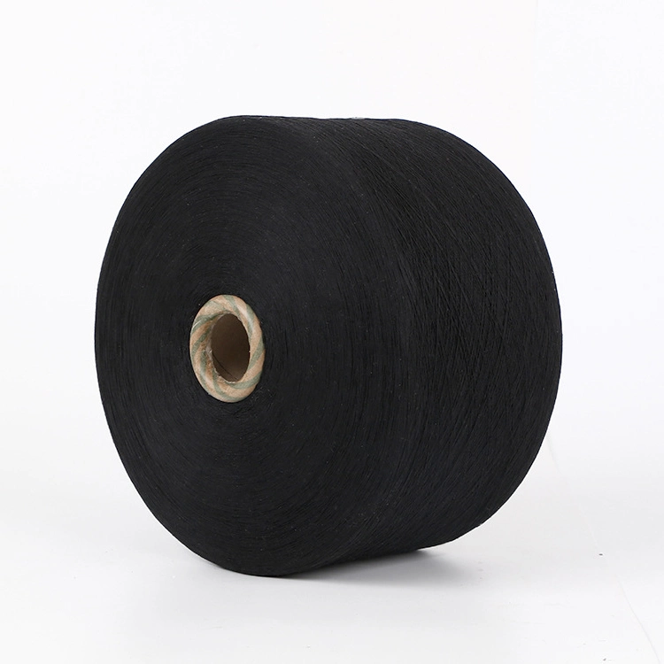 Black Cotton Yarn 4s 8s 10s Regenerated Cotton Polyester Mixed Yarn Weaving Carded Knitting Yarn
