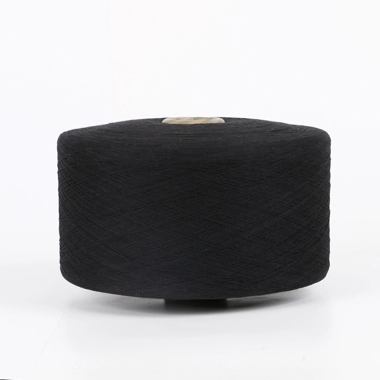 Black Cotton Yarn 4s 8s 10s Regenerated Cotton Polyester Mixed Yarn Weaving Carded Knitting Yarn
