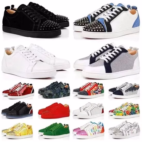2023 Top Mens Casual Shoes Logo Embossed Trainer Sneaker Black Green Yellow Denim Sky Blue Triple White Pink Grey Red Denim Luxury Men Women Designer Sneakers