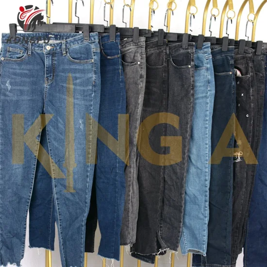 Men Women Used Jeans Second Hand Denim Jeans Winter Stock Clearance Outlet Used Clothing in Germany